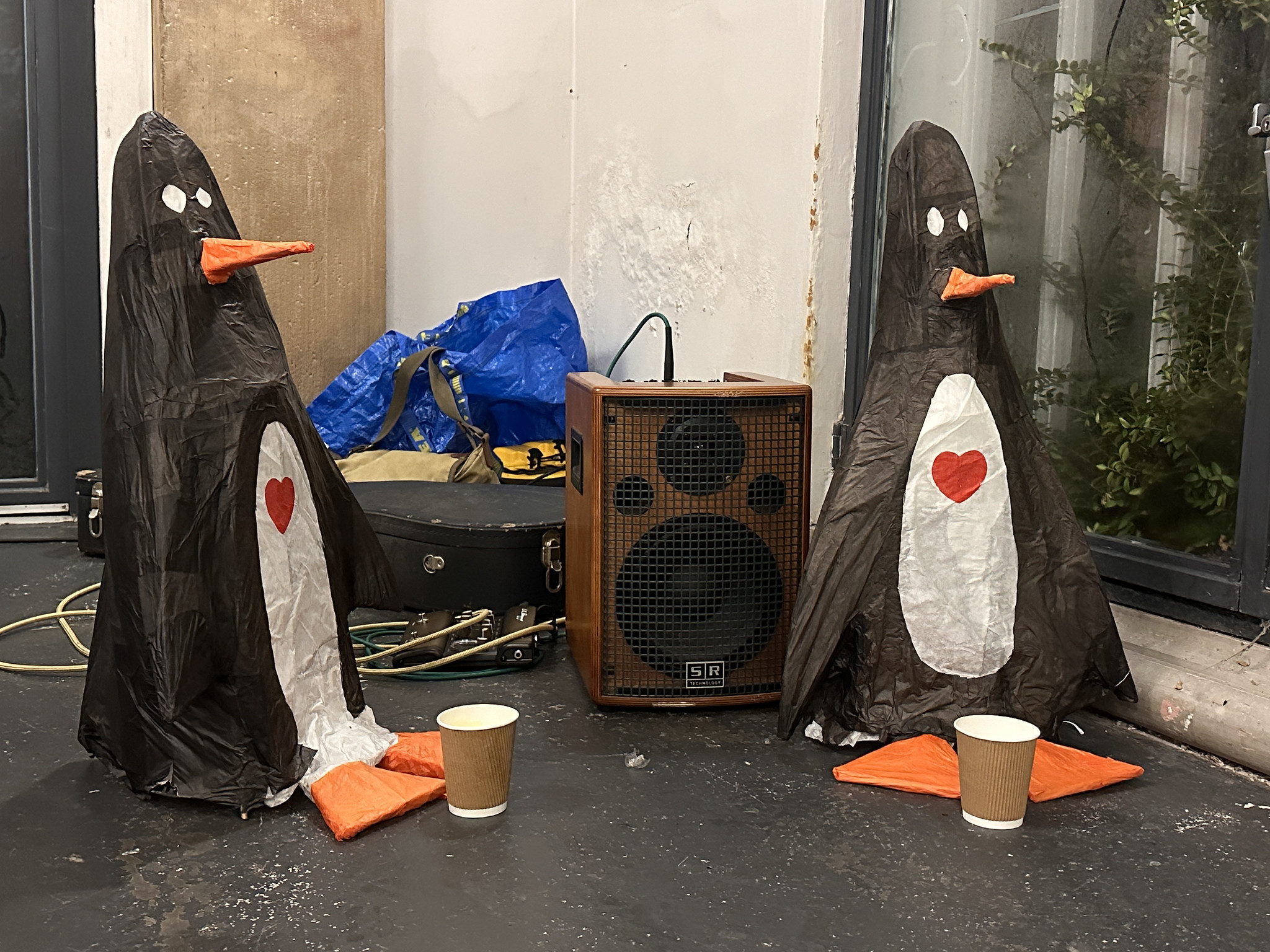 Penguins taking a break in the orangery